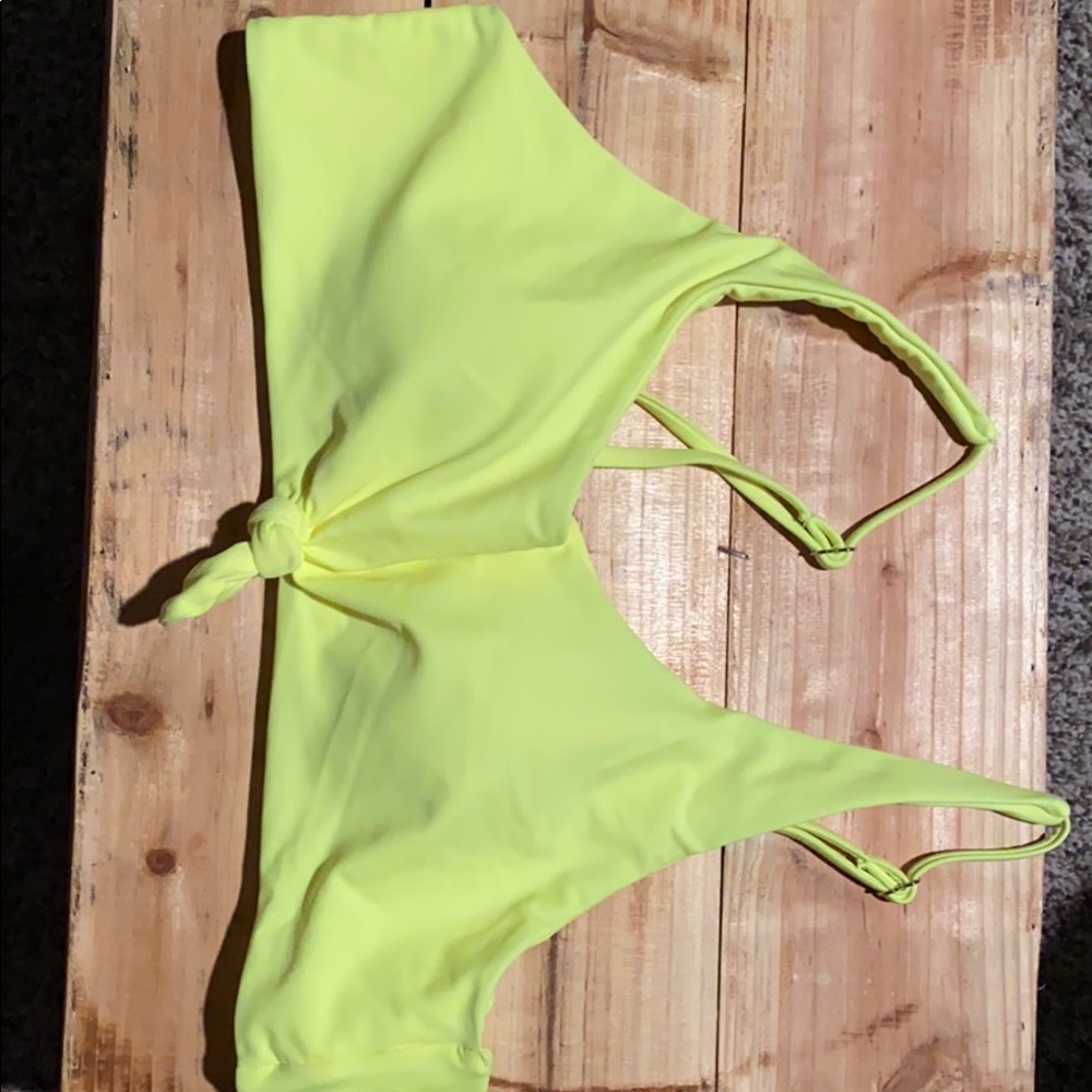 Never worn neon yellow Bikini Top
